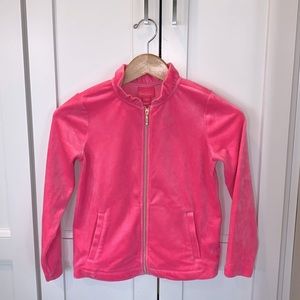 Girls Lilly Pulitzer velour zip jacket
